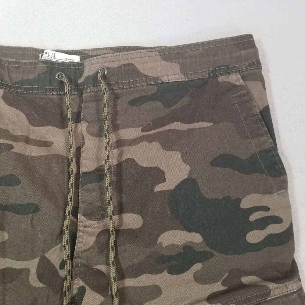 Split camo cargo jogger pants men's XL extra large green Flex outdoor